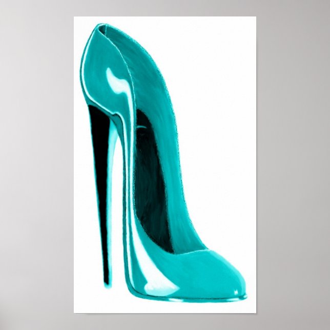 Póster Calçado Turquoise Stiletto (Frente)