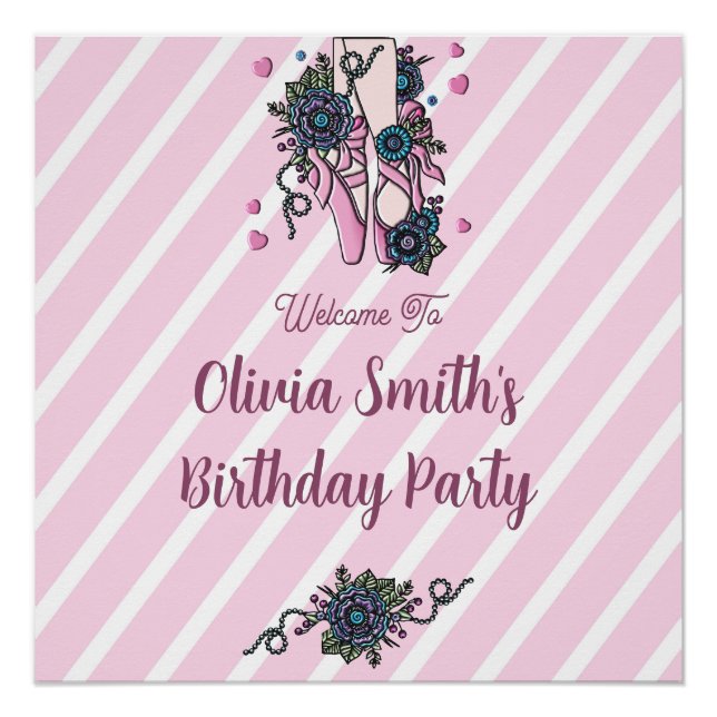 Póster Calçados de Balé personalizados (Frente)