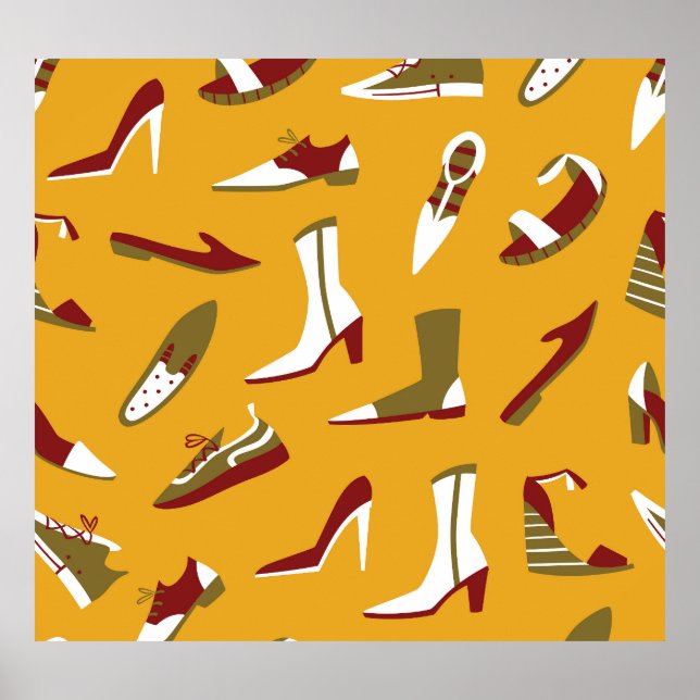 Poster Calçados De Dodle: Desenho Mão Sem Vista. (Frente)