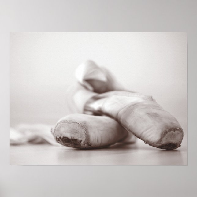 Póster Calçados Ponteiro do balé no Modelo do Dance Floor (Frente)