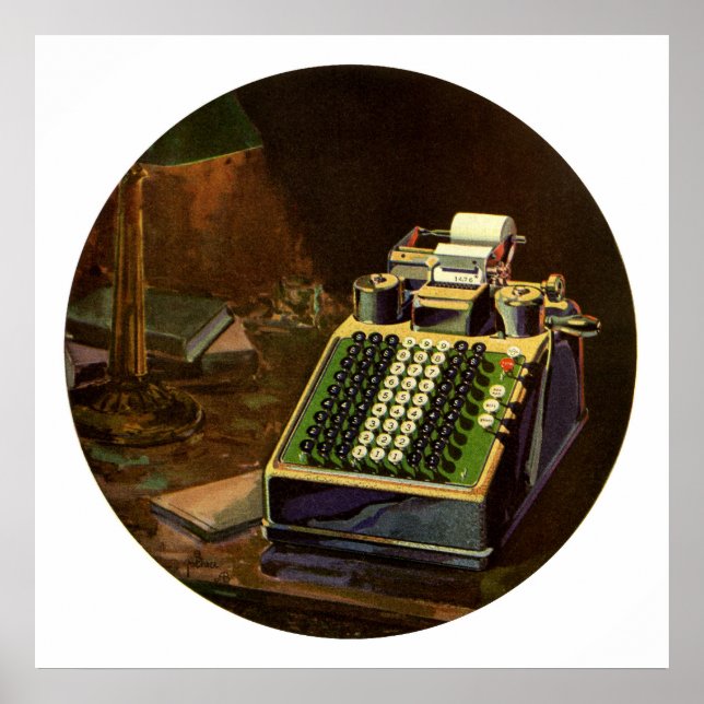 Póster Calculadora Contabilística do Comptomômetro da Vin (Frente)