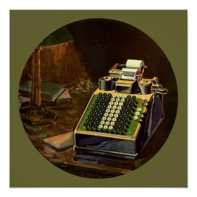 Póster Calculadora Contabilística do Comptomômetro da Vin (Frente)