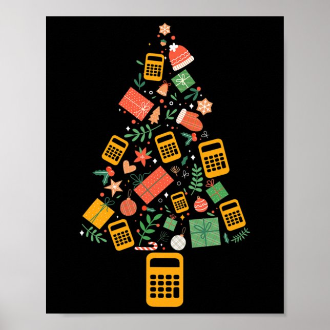 Poster Calculadora de Contador de Natal Financeira Chris (Frente)