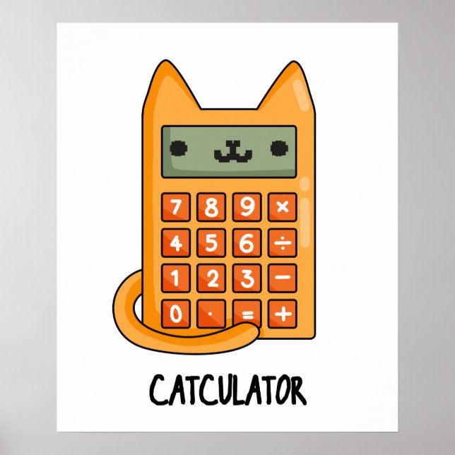 Poster Calculadora Funny de Gato (Frente)