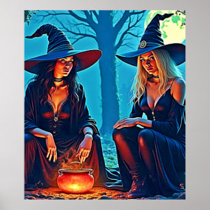 Poster Caldeirão Encantado de Bruxas Místicas