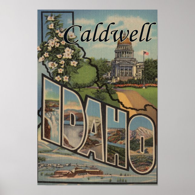 Poster Caldwell, Idaho - Cenas com Letras Grandes (Frente)
