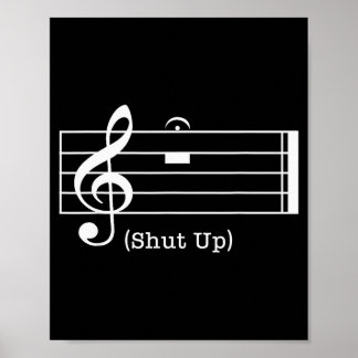 Poster Cale o Som Nota Musical Amantes de Música Engraçad