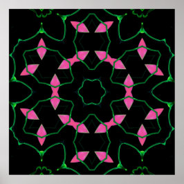 Poster Caleidoscópio de Esmeralda e Rosa
