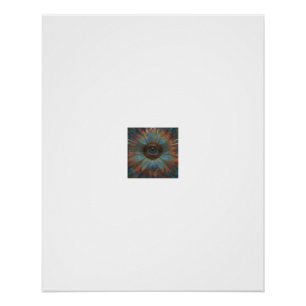 Póster Caleidoscópio Mandala Olho Arco-Íris