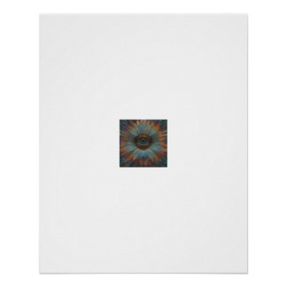 Póster Caleidoscópio Mandala Olho Arco-Íris