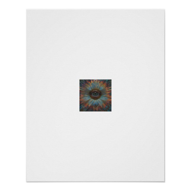 Póster Caleidoscópio Mandala Olho Arco-Íris (Frente)
