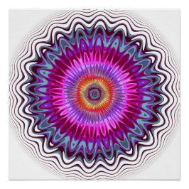Póster Caleidoscópio Multicolor Flor