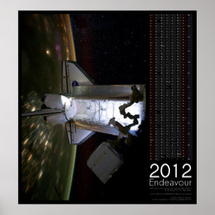 Póster Calendário 2012 do Ônibus Espacial Endeavour