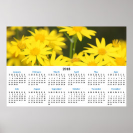 Póster Calendário 2018 Fotografia de Flores Silvestres Do