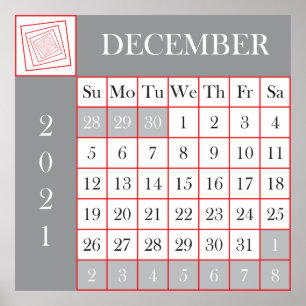 Poster calendário 2021 dezembro