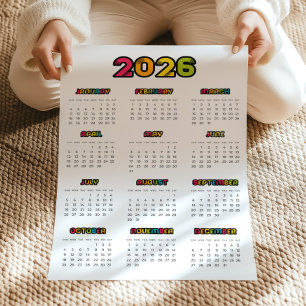 Poster Calendário 2022 colorido