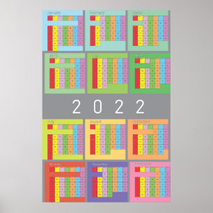 Poster calendário 2022 cor completa