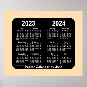 Poster Calendário 2023-2024 de néon da escola do trigo
