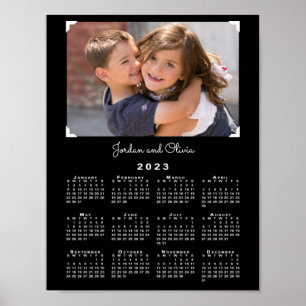 Poster Calendário 2023 com a sua fotografia e nome a pret