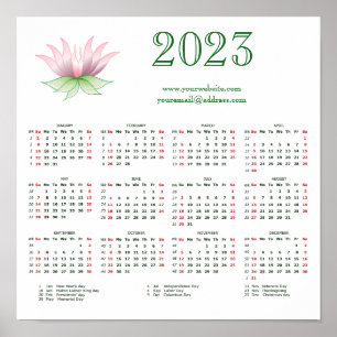 Poster Calendário 2023 para negócios