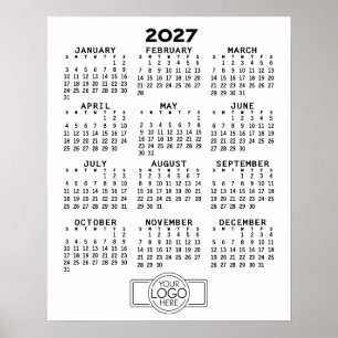 Poster Calendário 2024 - Minimalista Preto Branco Básico
