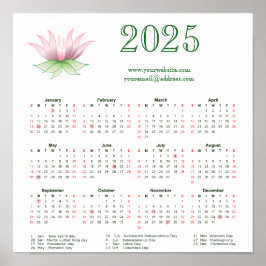 Poster Calendário 2025 para os negócios