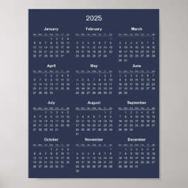 Poster Calendário 2025 Simples e Elegante |