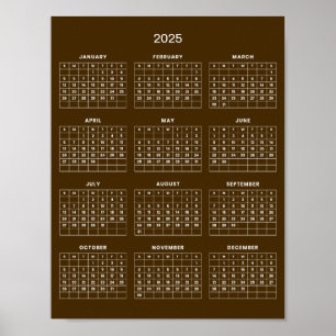 Poster Calendário 2025 Simples E Elegante