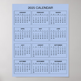 Poster Calendário 2025 Simples e Elegante |