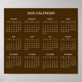 Poster Calendário 2025 Simples E Elegante | Pôster
