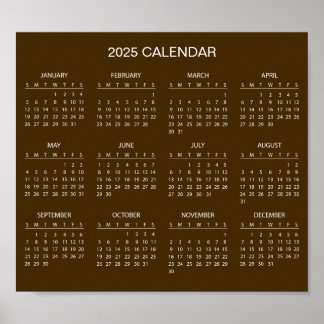 Poster Calendário 2025 Simples E Elegante | Pôster