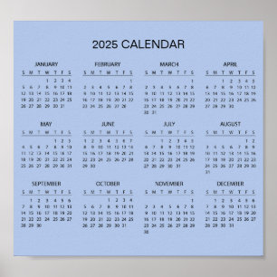 Poster Calendário 2025 Simples E Elegante Pôster