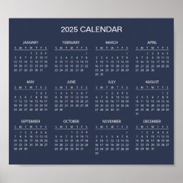 Poster Calendário 2025 Simples E Elegante | Pôster