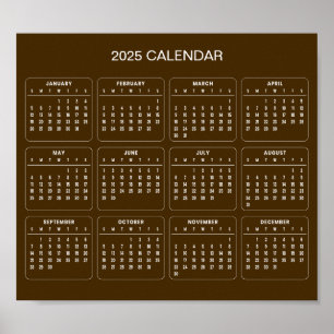 Poster Calendário 2025 Simples E Elegante   Pôster