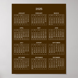 Poster Calendário 2025 Simples Mas Elegante |