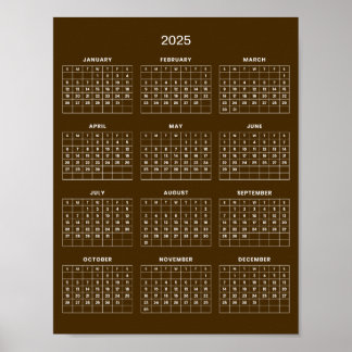 Poster Calendário 2025 Simples Mas Elegante | 