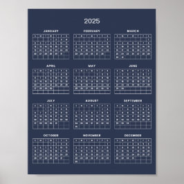 Poster Calendário 2025 Simples Mas Elegante |