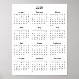 Poster Calendário 2025 Simples Mas Elegante | 