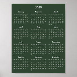 Poster Calendário 2025 Simples Mas Elegante |