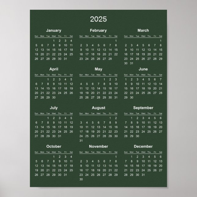 Poster Calendário 2025 Simples Mas Elegante |  (Frente)