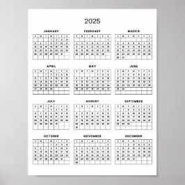 Poster Calendário 2025 Simples, porém Elegante |