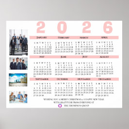 Poster Calendário 2026 Foto Natal Ano Novo Corporativo