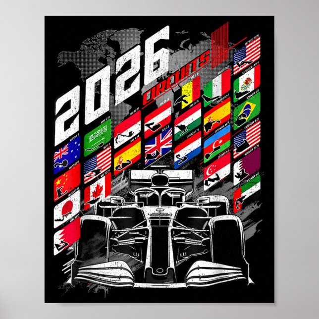 Poster Calendário 2026 Lugares do Circuito de Corrida  (Frente)