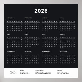 Poster Calendário 2026 Marca Empresarial Corporativa 