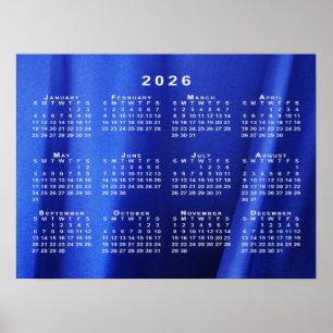 Poster Calendário 2026 no modelo de foto Abstrato azul