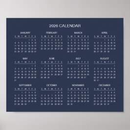 Poster Calendário 2026 Simples Mas Elegante | 