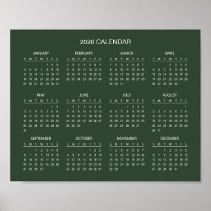 Poster Calendário 2026 Simples Mas Elegante   