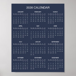 Poster Calendário 2026 Simples Mas Elegante | 