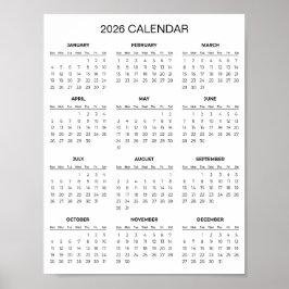 Poster Calendário 2026 Simples Mas Elegante |