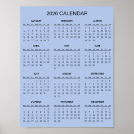 Poster Calendário 2026 Simples Mas Elegante | 